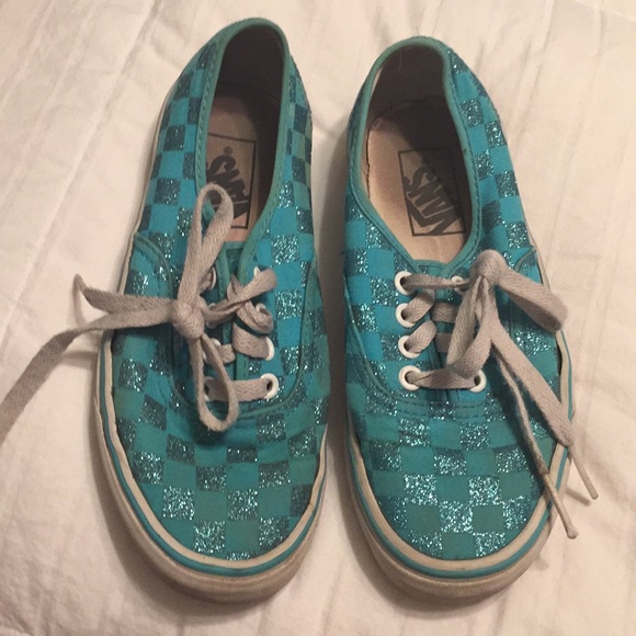 blue sparkly vans